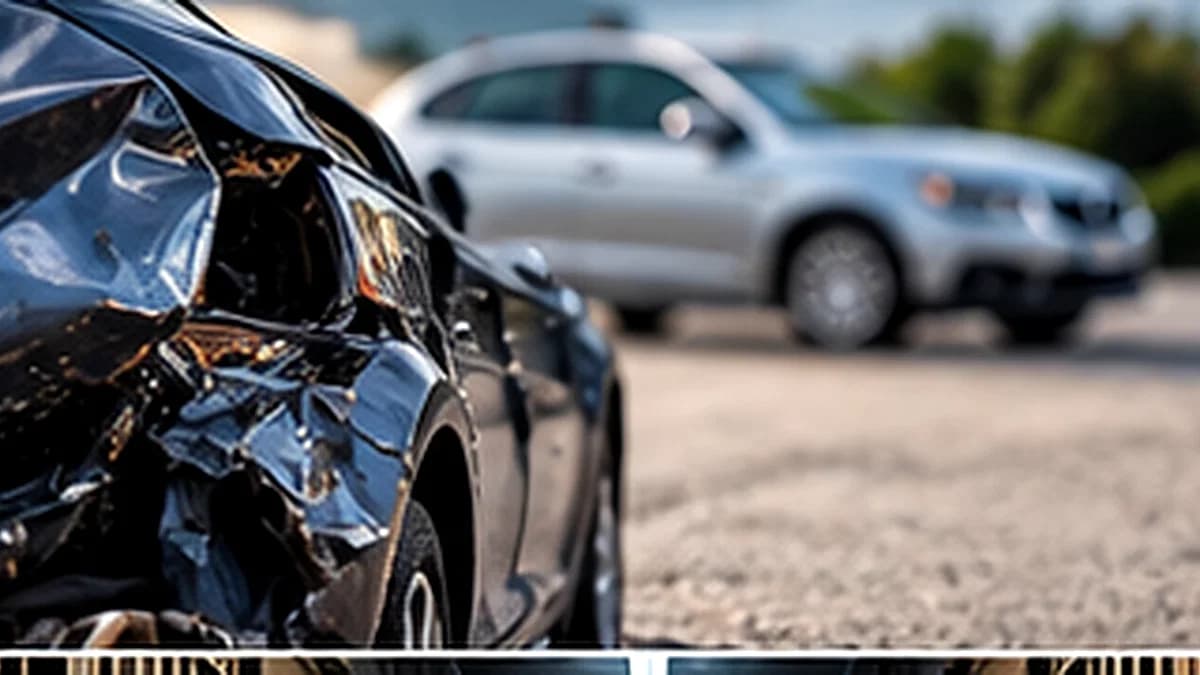 Un’auto danneggiata in un incidente